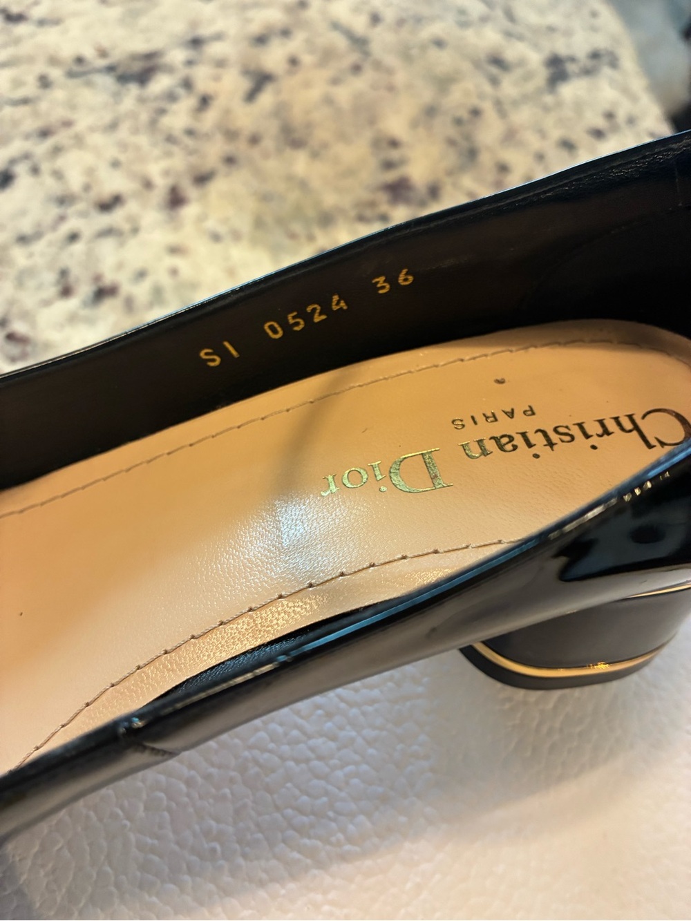 Miss Dior Graff Black Patent Pumps with Gold Miss Dior Plaque - Picture 10 of 11